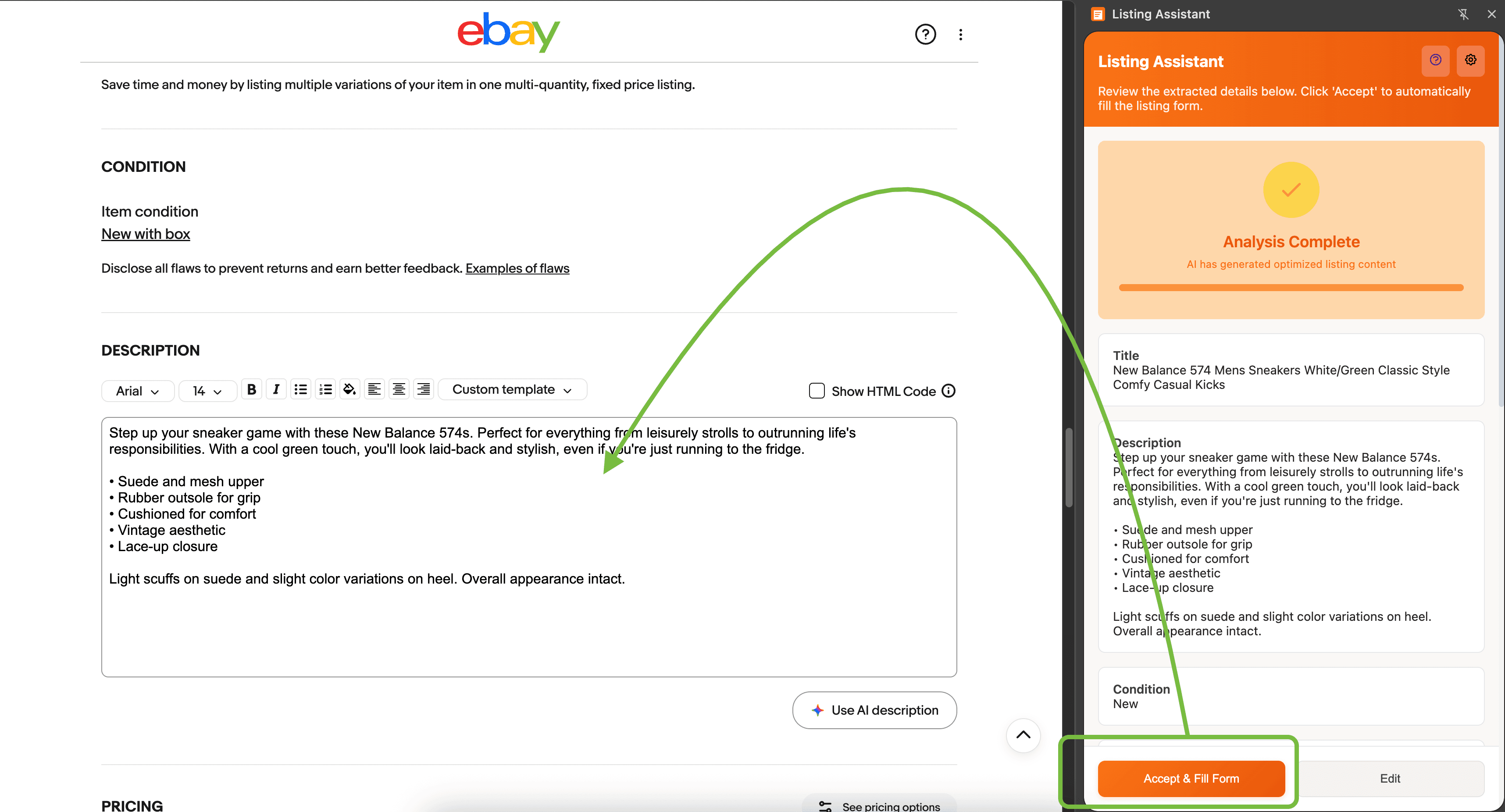 Generated eBay Listing Preview - Perfect every time